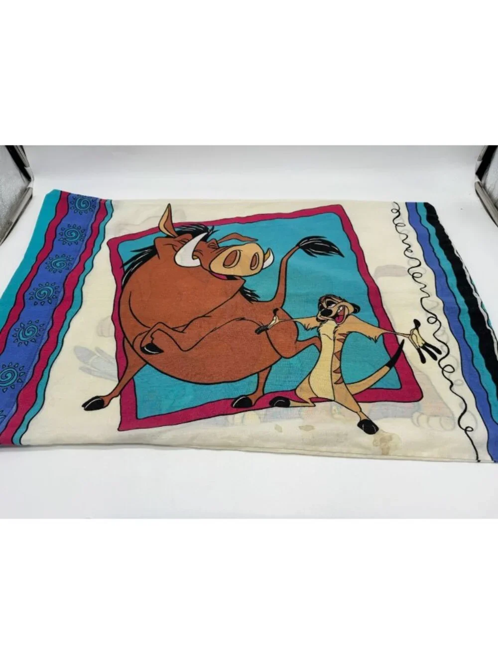 Vintage Disney Lion King Simba Timon & Pumbaa Pillowcase and Fitted Kids Bedding
